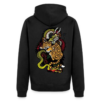 Dragon Serpent Tigre - Veste à capuche bio Premium Unisexe - noir - Dos - Nico (187cm)
