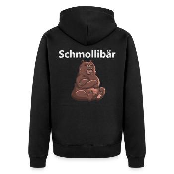 schmollender Bär Geschenk Idee süß Kinder Kind - Unisex Premium Bio Zip Hoodie - Schwarz - Hinten - Nico (187cm)
