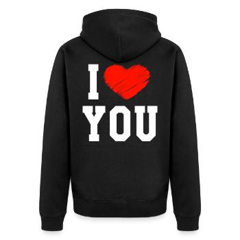 I Love You - Veste à capuche bio Premium Unisexe - noir - Dos - Nico (187cm)