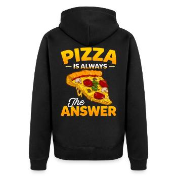 Drôle Pizza Sayings Pizza est toujours la réponse - Veste à capuche bio Premium Unisexe - noir - Dos - Nico (187cm)
