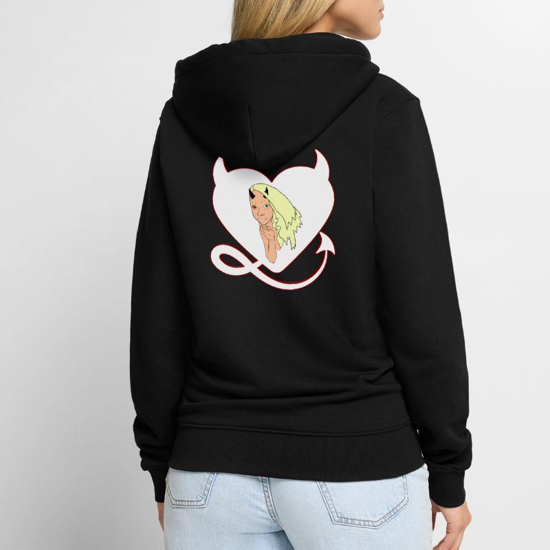 Devil with devil's heart Devil devil's female Unisex Premium Organic Zip Hoodie