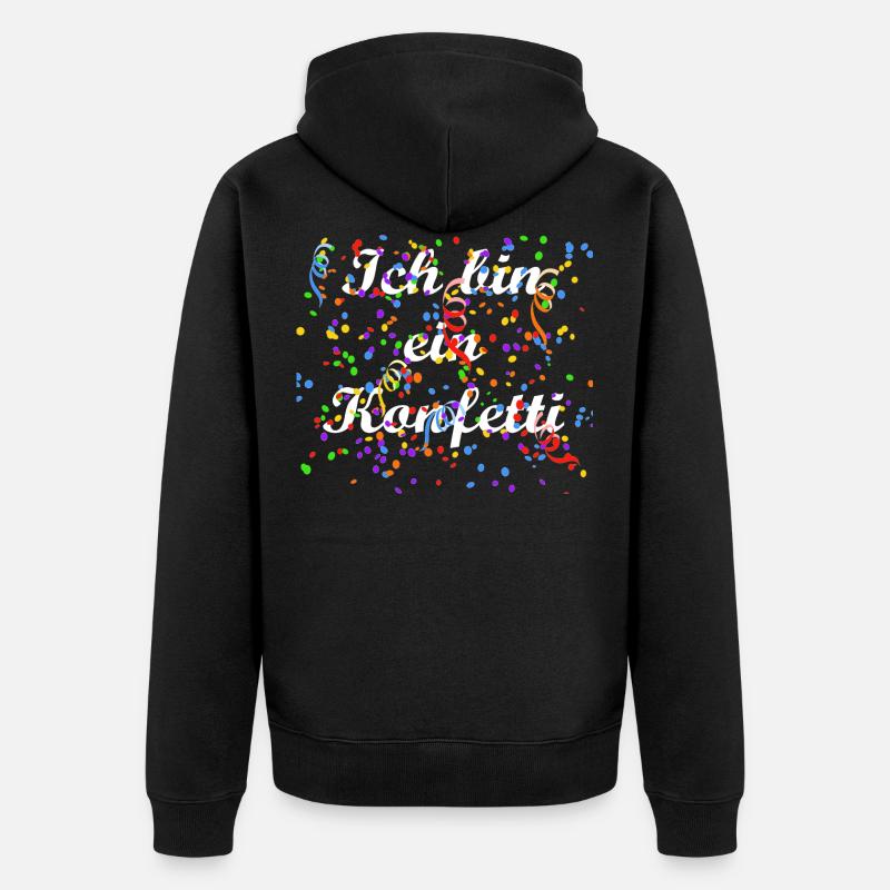 Konfetti - Karneval - Unisex Premium Bio Zip Hoodie - Schwarz
