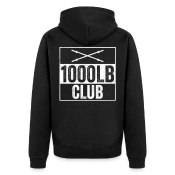 Maillot de membre du club 1000LB pour le gymnase Powerlifters - Veste à capuche bio Premium Unisexe - noir - Dos - Nico (187cm)