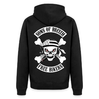 sons of breizh bikers N°2 - Veste à capuche bio Premium Unisexe - noir - Dos - Nico (187cm)