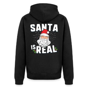Sankt ist wirklich lustiges WeihnachtsT-Shirt Weihnachtsfamilie - Unisex Premium Bio Zip Hoodie - Schwarz - Hinten - Nico (187cm)