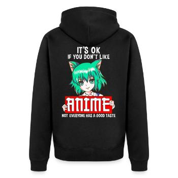 Vous n'aimez pas l'anime pas tout le monde a un bon bouton - Veste à capuche bio Premium Unisexe - noir - Dos - Nico (187cm)