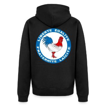 france coq symbole - Veste à capuche bio Premium Unisexe - noir - Dos - Nico (187cm)