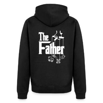 Cadeau fête du père père fille famille papa famille - Veste à capuche bio Premium Unisexe - noir - Dos - Nico (187cm)