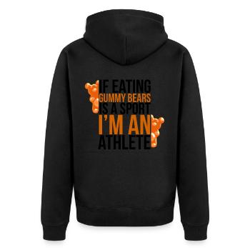 Gummibär Gummibärchen Gummibären Süßes Geschenk - Unisex Premium Bio Zip Hoodie - Schwarz - Hinten - Nico (187cm)