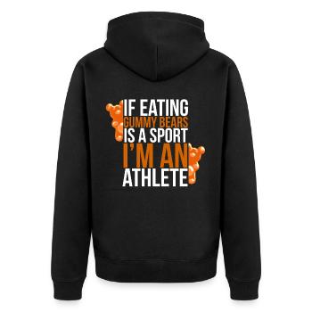 Gummibär Gummibärchen Gummibären Süßes Geschenk - Unisex Premium Bio Zip Hoodie - Schwarz - Hinten - Nico (187cm)