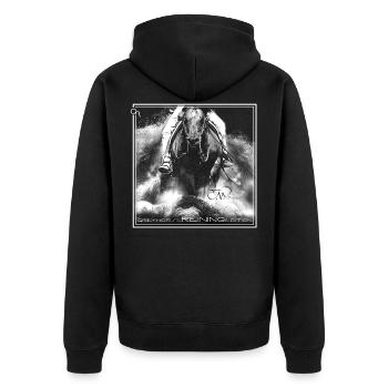 Greyhorse Reining Edition avec EM Photography - Veste à capuche bio Premium Unisexe - noir - Dos - Nico (187cm)