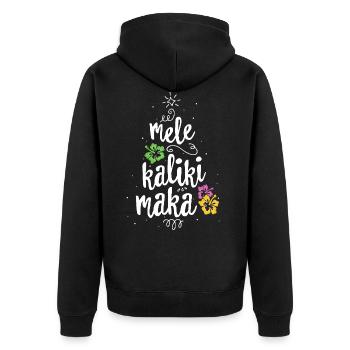 Mele Kalikimaka Christmas Tree TShirt Hawaiian - Unisex Premium Organic Zip Hoodie - black - Back - Nico (187cm)