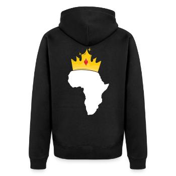 African King TShirt pour Homme Garçon Africa Crown - Veste à capuche bio Premium Unisexe - noir - Dos - Nico (187cm)