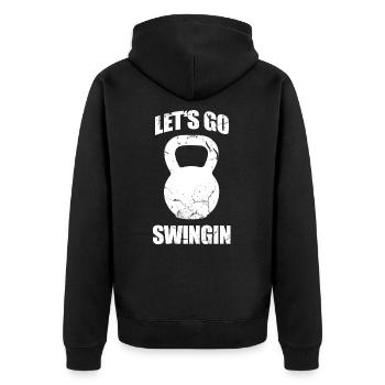 Kettlebell Kettleball Ball Dumbbell Fitness Gift - Unisex Premium Organic Zip Hoodie - black - Back - Nico (187cm)
