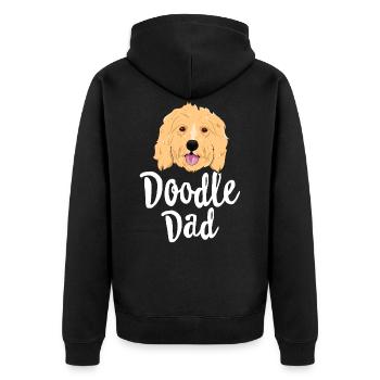 Doodle Dad TShirt Männer Goldendoodle Hund Welpe - Unisex Premium Bio Zip Hoodie - Schwarz - Hinten - Nico (187cm)