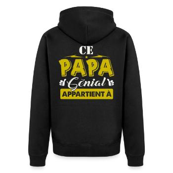 This Awesome Dad belongs to [Customizable] - Unisex Premium Organic Zip Hoodie - black - Back - Nico (187cm)