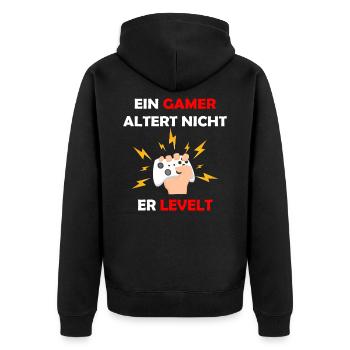 Les joueurs ne vieillissent pas, ils sont au même niveau que les joueurs - Veste à capuche bio Premium Unisexe - noir - Dos - Nico (187cm)