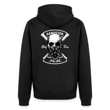 Crâne Gangster Crâne Gansta - Veste à capuche bio Premium Unisexe - noir - Dos - Nico (187cm)