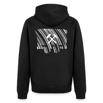 Lore Erzwagen Wagon Bergbau Rostig Alt Ruhrgebiet - Unisex Premium Bio Zip Hoodie - Schwarz - Hinten - Nico (187cm)