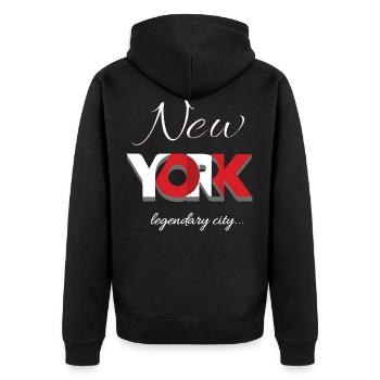 New York - Veste à capuche bio Premium Unisexe - noir - Dos - Nico (187cm)