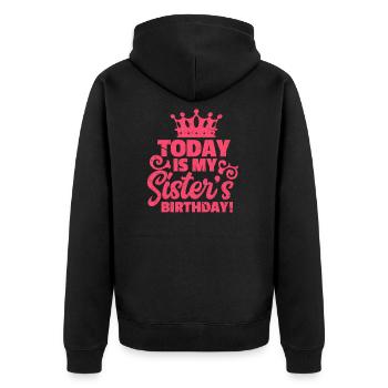 Soeur anniversaire - Veste à capuche bio Premium Unisexe - noir - Dos - Nico (187cm)