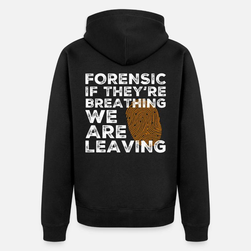Forensik Spurensicherung Kriminaltechnik Geschenk - Unisex Premium Bio Zip Hoodie - Schwarz