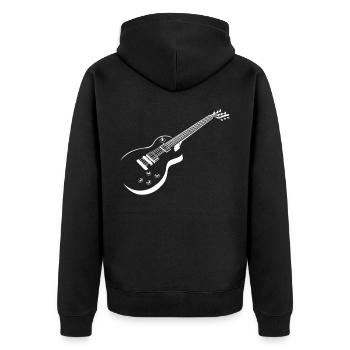 Gitarrist - Unisex Premium Bio Zip Hoodie - Schwarz - Hinten - Nico (187cm)