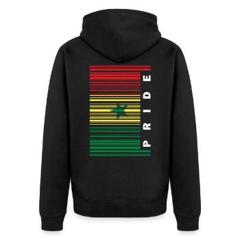 Senegal Flagge Stolz Barcode - Unisex Premium Bio Zip Hoodie - Schwarz - Hinten - Nico (187cm)