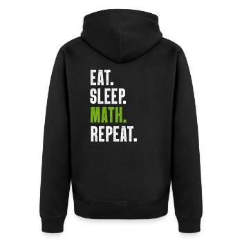 maths - Unisex Premium Organic Zip Hoodie - black - Back - Nico (187cm)