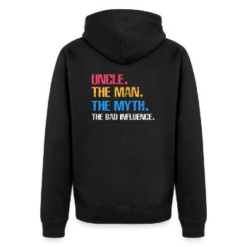 Onkel Legende Mythos Neffe Nichte Geschenk - Unisex Premium Bio Zip Hoodie - Schwarz - Hinten - Nico (187cm)