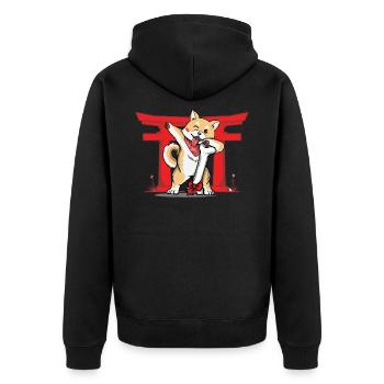 Chien akita japonais avec Dab Pose - Veste à capuche bio Premium Unisexe - noir - Dos - Nico (187cm)