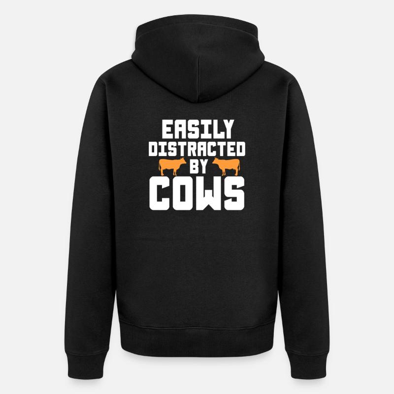 vaches - Veste à capuche bio Premium Unisexe - noir