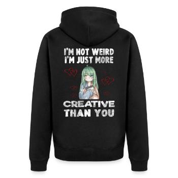Anime - Unisex Premium Organic Zip Hoodie - black - Back - Nico (187cm)