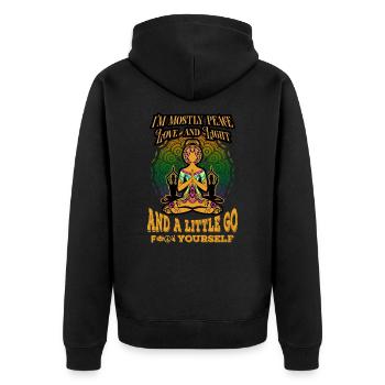 Yoga - Veste à capuche bio Premium Unisexe - noir - Dos - Nico (187cm)