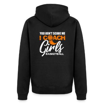 Basketball Coach - Unisex Premium Bio Zip Hoodie - Schwarz - Hinten - Nico (187cm)