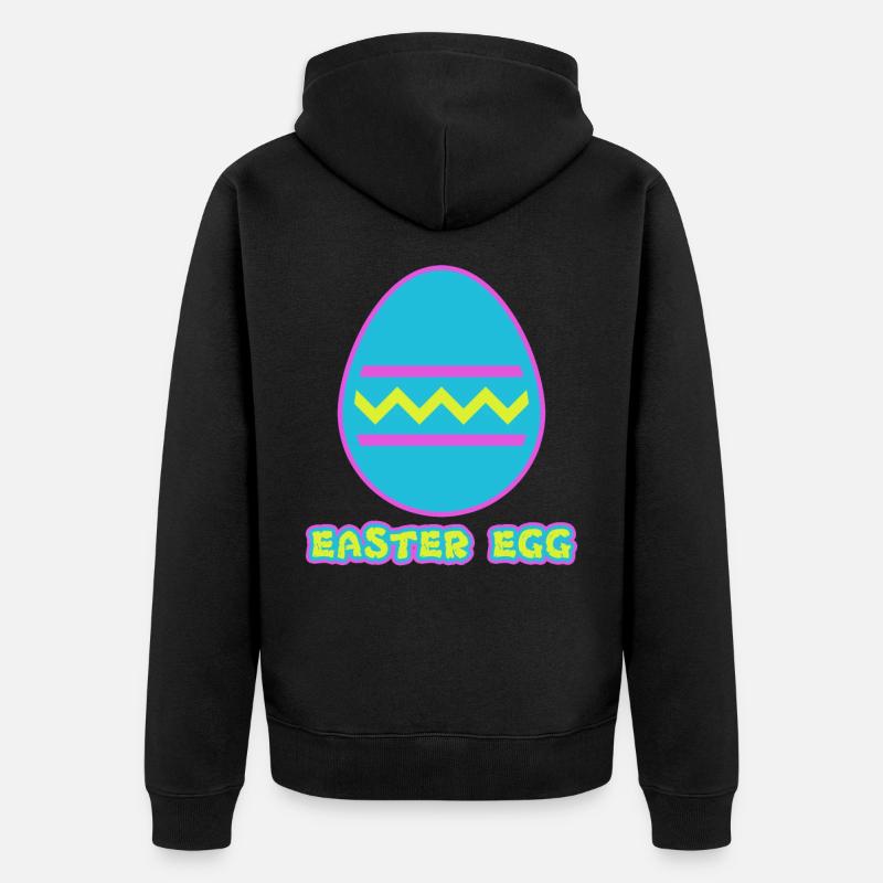 Easter Egg - Oster Ei - Unisex Premium Bio Zip Hoodie - Schwarz