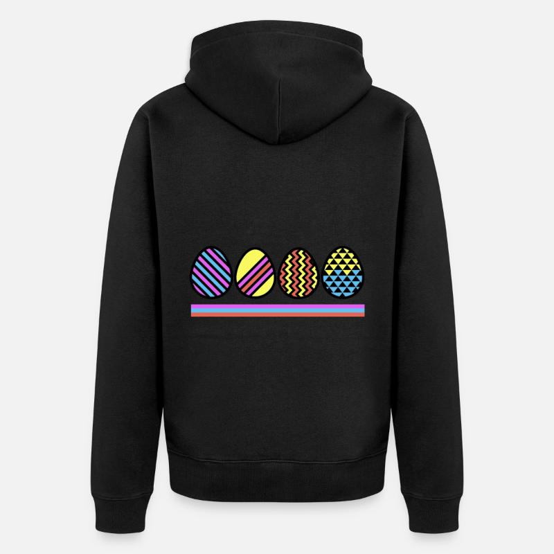 Easter Eggs - Oster Eier - Unisex Premium Bio Zip Hoodie - Schwarz