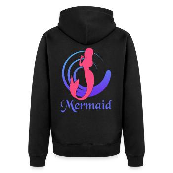 Singing Mermaid - Sirène chantante - Veste à capuche bio Premium Unisexe - noir - Dos - Nico (187cm)