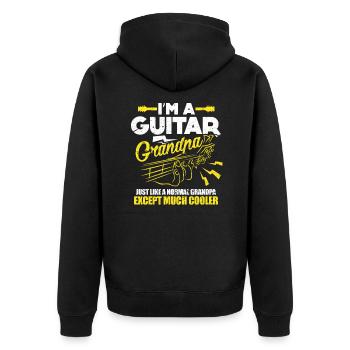 Gitarrist Opa Grossvater Gitarre Bassist Geschenk - Unisex Premium Bio Zip Hoodie - Schwarz - Hinten - Nico (187cm)