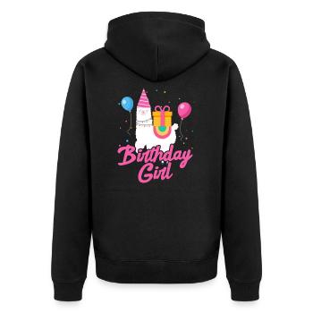 Cadeau d'anniversaire de fille de lama de fille d'anniversaire - Veste à capuche bio Premium Unisexe - noir - Dos - Nico (187cm)