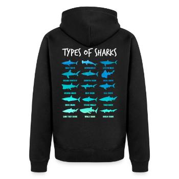 Types de requins - requin mer sous-marine - Veste à capuche bio Premium Unisexe - noir - Dos - Nico (187cm)