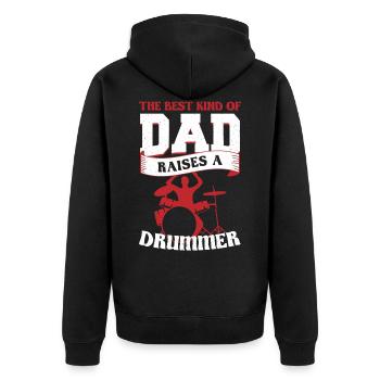 Son Papa Batteur Batteur Dites Papa - Veste à capuche bio Premium Unisexe - noir - Dos - Nico (187cm)