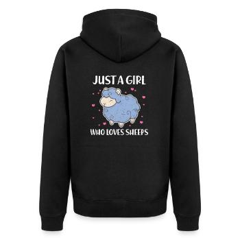 Sheep sheep sheep sheep lamb lambs gift - Unisex Premium Organic Zip Hoodie - black - Back - Nico (187cm)