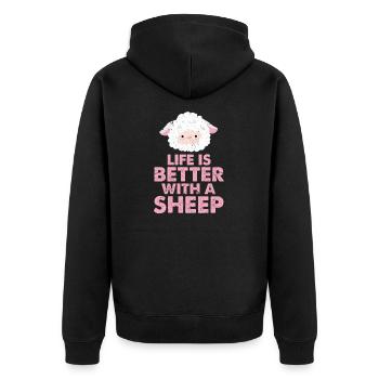Sheep sheep sheep sheep lamb lambs gift - Unisex Premium Organic Zip Hoodie - black - Back - Nico (187cm)