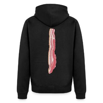Bacon ham tie gift idea with humor - Unisex Premium Organic Zip Hoodie - black - Back - Nico (187cm)