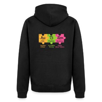 Autism Autist Asperger Syndrome Gift - Veste à capuche bio Premium Unisexe - noir - Dos - Nico (187cm)
