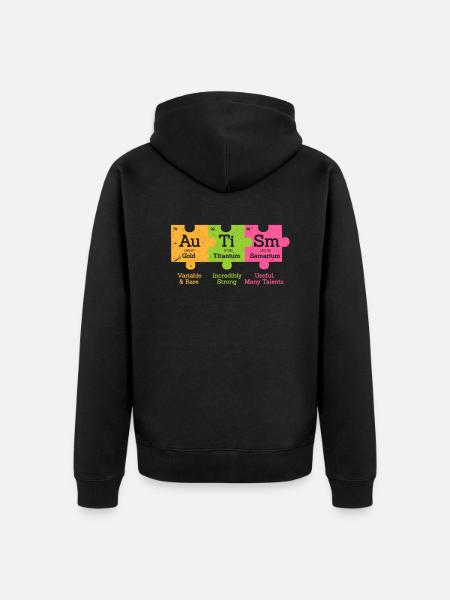 Autismus Autist Asperger Syndrom Autism Geschenk - Unisex Premium Bio Zip Hoodie - Schwarz