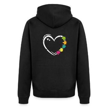 autism - Unisex Premium Organic Zip Hoodie - black - Back - Nico (187cm)