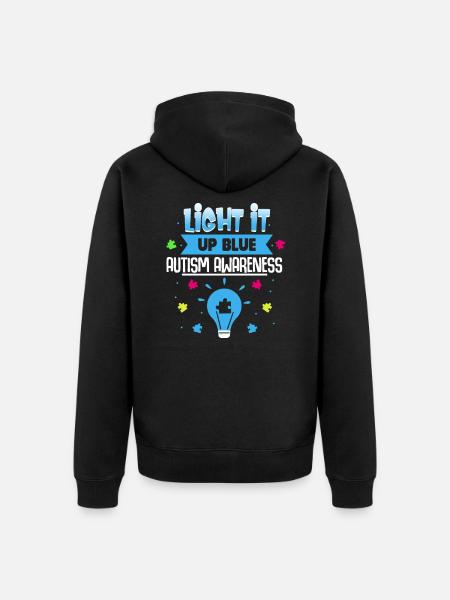 autism - Unisex Premium Organic Zip Hoodie - black