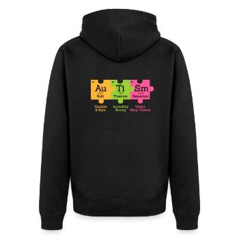 autism - Unisex Premium Organic Zip Hoodie - black - Back - Nico (187cm)